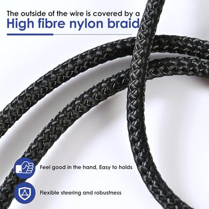1Pcs Headphone Splitter, Dual Headphone Nylon Braided Extension Cable, Hi-Fi Audios Stereo Y Splitter 3.5mm 2 Female 1 Male, Suitable for Phones, PS4, Amplifiers, Smartphones, Tablets,etc.