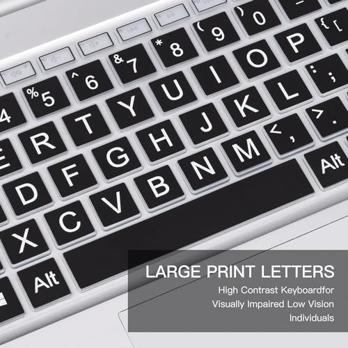CaseBuy Large Print Keyboard Cover for HP 17 inch Laptop 17-cn 17-cp 17z 17t 17-cn3399nr 17-cp2199nr 17-cn5075cl 17-cn3003dx 17t-cn3004 17-cp2099nr 17-cn5075cl cn2083dx 17-cn0025nr cn2099nr -Black