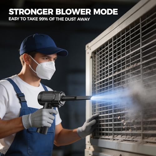 Compressed Air Duster, Rechargeable Electric Air Blower with Multiple Attachments, Cordless Dust Cleaner for Keyboard and Electronics