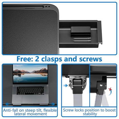 2 Pack Lap Desk Bundle, Cushioned Lap Pad & Adjustable Foldable Laptop Bed Tray, Fits Up to 17 Inch Laptops for Bed Couch Dorm