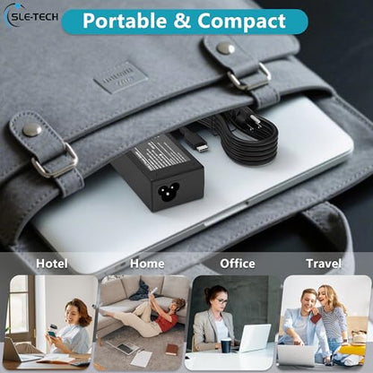 SLE-TECH 65W USB C Laptop Charger Compatible with Hp Chromebook 14 14A G5 11 11A G6 G7 G8 EE R13 X360 Laptops Series - color: black-1