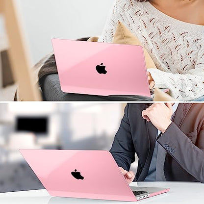 for MacBook Air 15 Inch Case M5 M4 M3 M2 (2026-2023) A3448 A3241 A3114 A2941, Protective Hard Shell Cover Compatible with Touch ID & Liquid Retina Display - Crystal Pink - color: Crystal Pink
