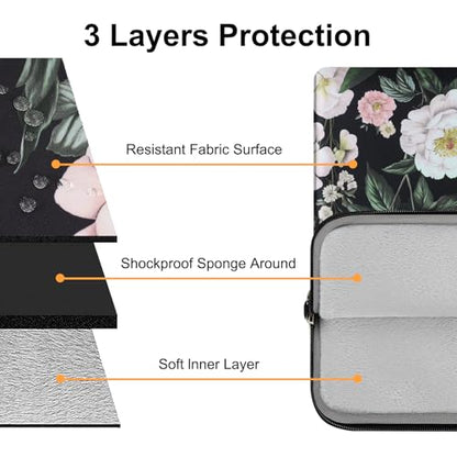 MOSISO Laptop Bag for Women, 15.6 inch Computer Bags | Compatible with MacBook Pro 16 inch, HP, Dell, Asus, 15-15.6 inch Laptop Messenger Shoulder Sleeve with Strap, Gorgeous Peony