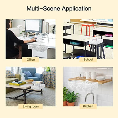 Under Desk Drawer, Clamp on Desk Organizer Under Table Hanging Desk Storage | 2PCS under desk organizer: clamp on desk drawer, under desk basket, hanging desk storage, clamp on undertable shelf, no-drill - size: White 2 Pack