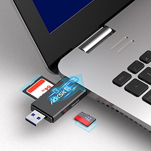 USB C SD Card Reader & USB 3.0 Micro SD Adapter, High-Speed Memory Card Reader for SD/Micro SD/SDHC/SDXC/MMC, Type-C SD Card Reader Compatible with MacBook/PC/Android/Camera/Laptop