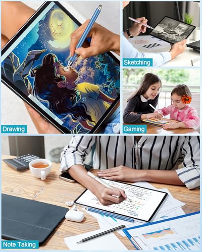 Stylus Pens for Touch Screens, 4 Pcs High Precision Disc Stylus with Magnetic Cap, 2 in 1 Stylus Pen Compatible with iPhone, iPad Pro, Mini, Air and Samsung Tablets - color: Multicolor