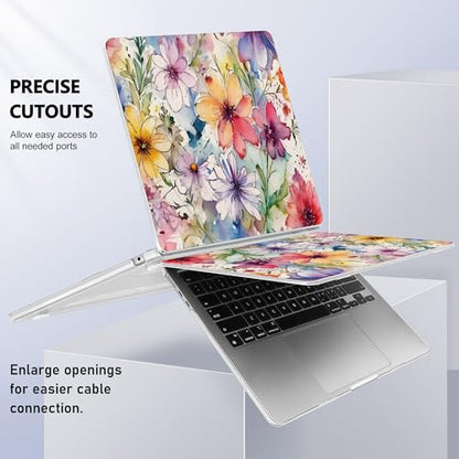 May Chen for MacBook Air 15 inch Case M5 M4 M3 M2 2026 2024-2023, Model A3448 A3241 A3114 A2941, Closes Seamlessly Hard Shell Laptop Cover with Keyboard Cover, Abstract Florals - color: Abstract Florals