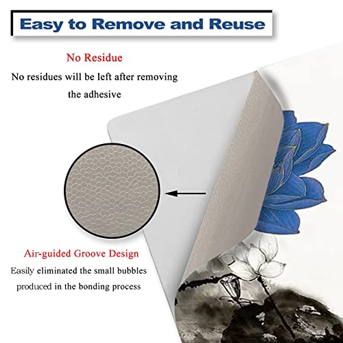 15.6 inch Laptop Notebook Skin Sticker Universal Soft Art Cover Decal Fits 12 13 13.3 14 15 15.4 15.6 inch Laptop Protector,Easy to Apply, Reusable, Blue Lotus Ink Painting - color: Blue Lotus Ink Painting