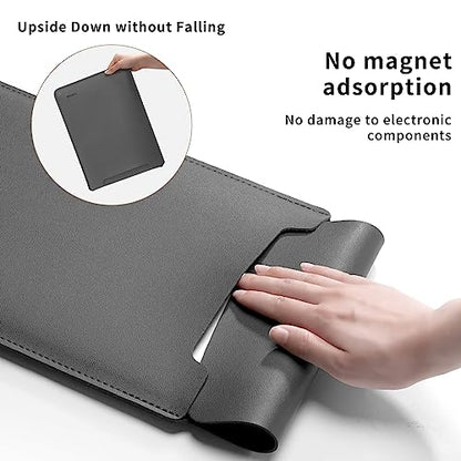 Laptop Sleeve Bag Compatible with MacBook 12 A1534/Air 11 13 M1 A2337/Pro 13 A2338, 11.6-12.3 Acer Chromebook/HP Stream/ASUS/Surface Pro 8/7/6/X/5/4/3, PU Bag with Small Case, Grey - color: Gray, size: 12-13.3 inch