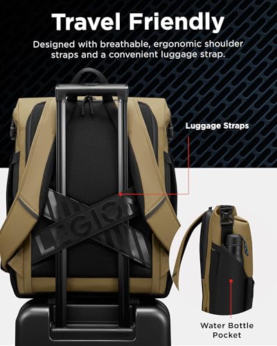Lenovo Legion Gaming Laptop Backpack GB500, Expandable Capacity up to 25L, Fits 16-inch Laptops, Water Resistant - style: Gb500