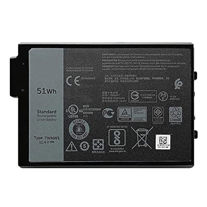 7WNW1 51Wh 6-cell Laptop Battery Compatible with Dell Latitude 5424 5420 Rugged Extreme P85G P86G P137G P137G001 P137G002 P85G001 P86G001 Series DMF8C GK3D3 6NNCF DP3KF DMF0C 07WNW1 451-BCHV 11.4V - size: 5.05*3.42*0.60 inch 7WNW1
