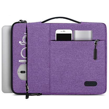 Laptop Sleeve Case 13.3-14 Inch Waterproof Durable 360 Protective Carrying Case Portable Handle Business Briefcase Compatible with MacBook Air/Pro HP ThinkPad Notebook Purple