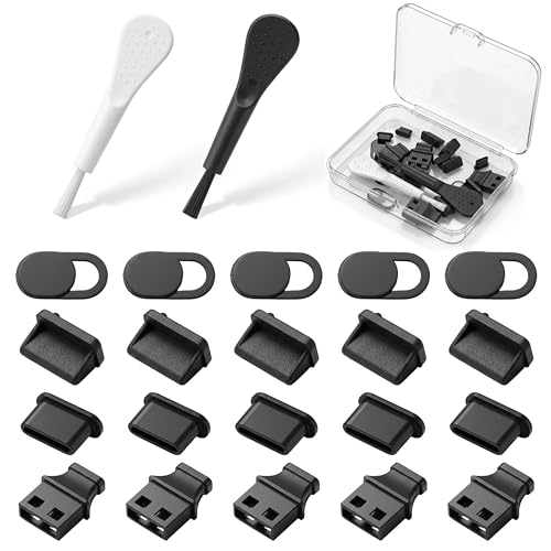 22 Pcs Silicone USB Port Cover, Anti-Dust USB Port Protection Caps USB Cover Plugs Cap for USB C, USB A, Camera Covers, 4 Types | 4 Types USB Port Cover Anti Dust USB Cover Cap for Laptop PC Camera Phone Safeguards Ports Against Dust Dirt Lint