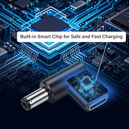 90 Degree DC 5.5 x 2.5mm to USB C Adapter,9V DC 5525 Male to USB Type C PD Emulator Trigger for LED Light、Router、Mobile Power Supply （4-Pack）