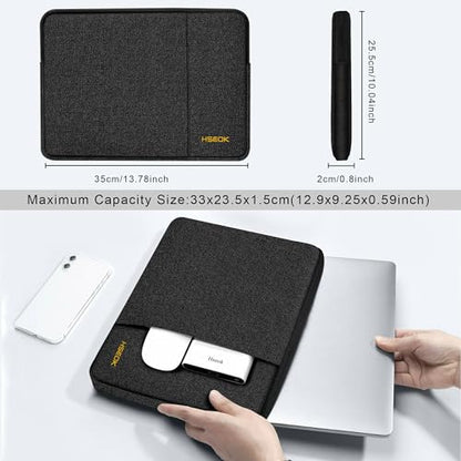 Hseok Laptop Case 13.3 14 inch Sleeve, Rainproof & Shockproof Carrying Case Compatible with MacBook Pro/Neo 14 M5/M4/M3/M2/M1,13.3 MacBook Air/Pro,XPS 14 and Most 13"-14" Notebook Tablet,Black - color: Black