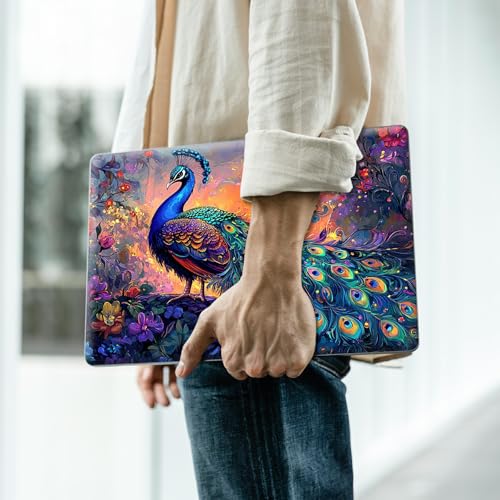 Reusable Universal Laptop Skin Sticker, Cut to Fit for 11.6–15.6 Inch Laptops, Waterproof Protective Film, No-Residue - Mystic Peacock - color: Mystic Peacock