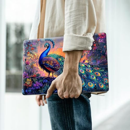 Reusable Universal Laptop Skin Sticker, Cut to Fit for 11.6–15.6 Inch Laptops, Waterproof Protective Film, No-Residue - Mystic Peacock - color: Mystic Peacock