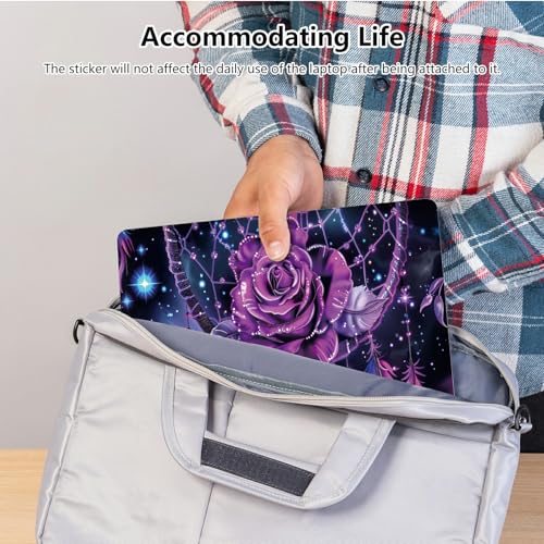 Universal Laptop Skin Sticker with 2 Wrist Pad Skins, Waterproof Scratch Resistant Vinyl Laptop Cover Decal, Cut to Fit for 11–15.6 Inch MacBook HP Dell Lenovo, Dream Purple Rose - color: Dream Purple Rose