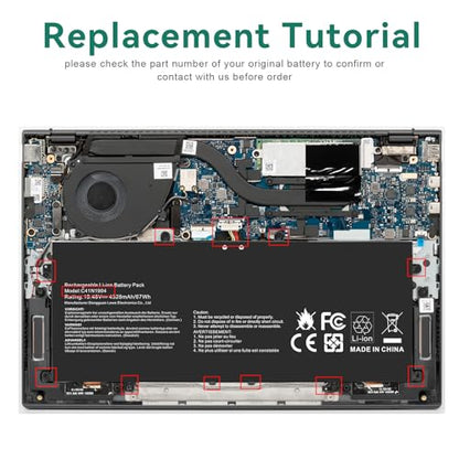 TREE.NB 67Wh C41N1904 Battery Replacement for ASUS ZenBook 14 UX425 UX425UA UX425EA UX425JA 13 UX325EA UX325JA UM325SA UX363EA UX363JA Flip S UX371 UX393 UX393EA UX371EA S14 S435 - size: 10.79x4.53x0.2inch C41N1904