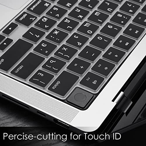 ProElife Russian Keyboard Cover for MacBook Air 13/15'' & Pro 14/16'' M5 M4 | U.S. Layout, Non-interference Design for ID Key, Dust-Proof, Silicone Protective Skin, Precision-Molded, Washable & Reusable