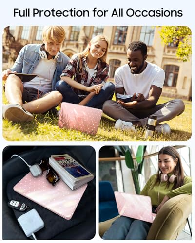 Fintie Case for MacBook Neo 13 Inch with Keyboard Skin & Screen Protector | 2026 A3404, Snap-On Design, Slim Fit, Hard Shell Cover, Blush Polka Dot - color: Blush Polka Dot