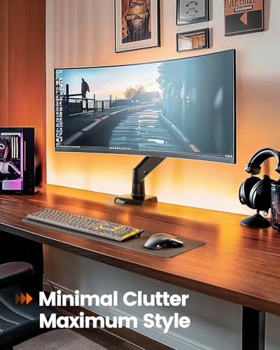 ErGear 17 to 49 inches Single Monitor Mount for Ultrawide Screens,Holds 26.5lbs,Heavy Duty Single Monitor Arm,Single Monitor Stand with Swivel,Tilt,Rotation for Home and Office,VESA 75/100mm - size: 17"-49", style: Single Arm