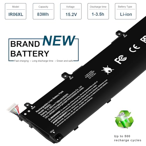 Futurebatt IR06XL M02029-005 Laptop Battery Replacement for HP ZBook Power G7 G8 G9 G10 Mobile Workstation ZBook Power G10 A Mobile Workstation Series IR06083XL M02029-005 TPN-DB0C M01523-2C2 - size: IR06XL 14.1 4.4 0.7 in