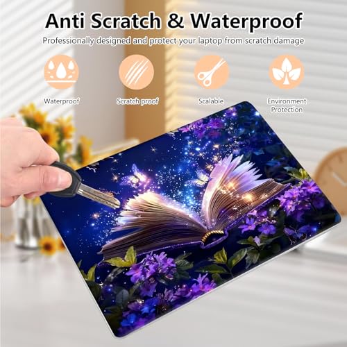 Laptop Skin Sticker Decal 15.6 Inch,12 13 13.3 14 15 15.6 in Laptop Netbook Skins for Notebook,Art Decal Removable Waterproof Scratch Resistant,Universal Vinyl Cover,Book Glitter Butterfly - color: Book Glitter Butterfly