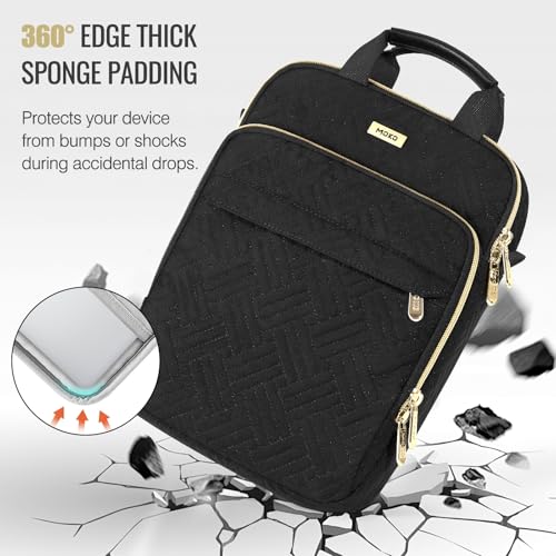 MoKo 15-inch Puffer Laptop Sleeve Shoulder Bag Carrying Case with Handle | Fits MacBook Air 15-inch, MacBook Pro 14-inch M5/M4/M3/M2 and Galaxy Tab S10 FE Ultra 14.8-inch, Black - color: Black, size: 15.6 Inch