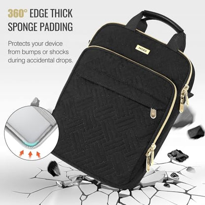 MoKo 15-inch Puffer Laptop Sleeve Shoulder Bag Carrying Case with Handle | Fits MacBook Air 15-inch, MacBook Pro 14-inch M5/M4/M3/M2 and Galaxy Tab S10 FE Ultra 14.8-inch, Black - color: Black, size: 15.6 Inch