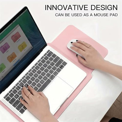 MacBook Air 14 inch Sleeve, PU Leather Laptop Sleeve Case Compatible with MacBook Air M5 M4 M3 M2 M1/MacBook Pro 13/MacBook Neo A18 2018-2026,Slim Protective Computer Sleeve Bag for Women, Pink - color: Pink, size: 13.3/14inch