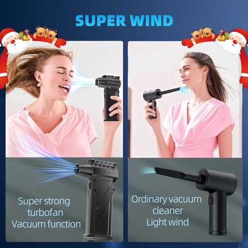Compressed Air Duster, 180000RPM Electric Car Vacuum Air Blower and Pump, Rechargeable Cordless Air Blower Desk Vacuum Cleaning Kit for Computer Keyboard Home Car Dust Removal