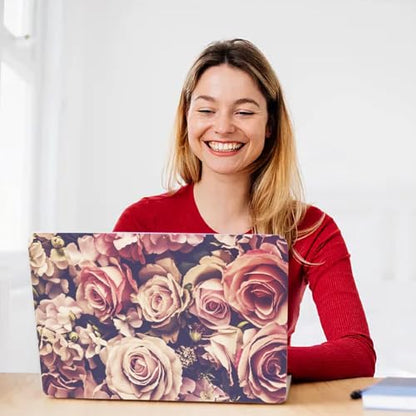 CREATCABIN June Rose Laptop Skin Sticker Decal Netbook Skin Sticker Notebook Art Decal 12" 13" 13.3" 14" 15" 15.4" 15.6 Inch Laptop Protector Cover Waterproof Scratchproof Removable Easy to Apply - style: June Rose