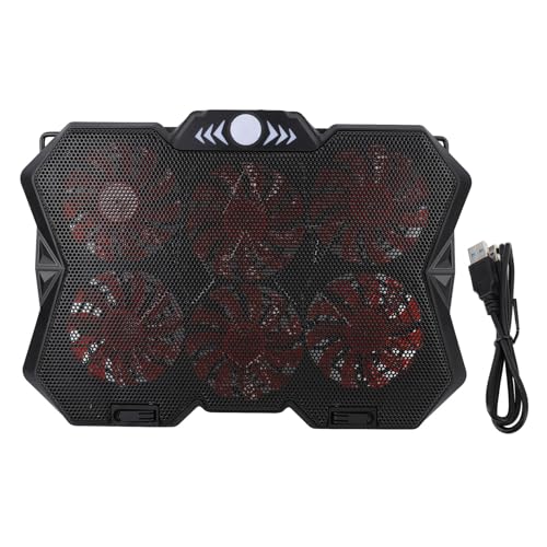 SUNGOOYUE Laptop Cooling Pad, 6 Height RGB Silent 6 Fan Metal Mesh Gaming Notebook Cooler with Folding Baffle, for Under 19in Laptops