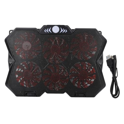 SUNGOOYUE Laptop Cooling Pad, 6 Height RGB Silent 6 Fan Metal Mesh Gaming Notebook Cooler with Folding Baffle, for Under 19in Laptops