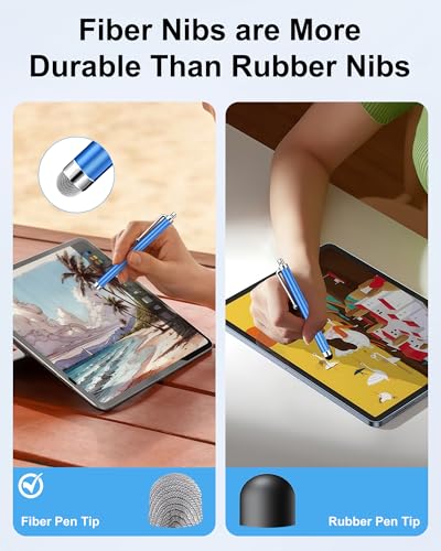 Stylus (15 pcs),Stylus for Touchscreen,Universal Fiber Tip,Pen Clip | High Sensitivity,for iPad iPhone Samsung, Nintendo Switch, Android Tablets