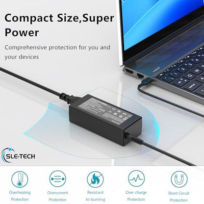 SLE-TECH 65W USB C Laptop Charger Compatible with Hp Chromebook 14 14A G5 11 11A G6 G7 G8 EE R13 X360 Laptops Series - color: black-1