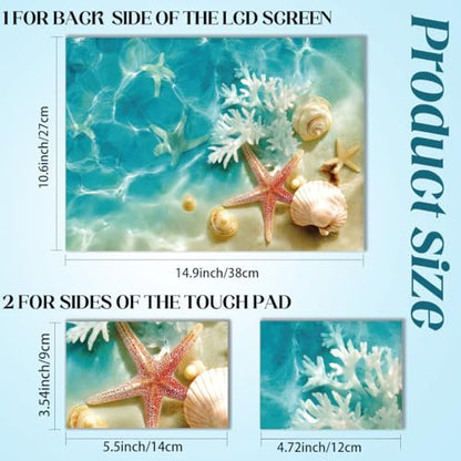 SUPERDANT Laptop Skin Sticker Laptop Decals Sea Shells Personalized Universal Notebook Computer Wrap Vinyl Skin Stickers Cover Art Decal Removable 12-15.6 Inch Waterproof Scratch-Resistant Gifts - style: Seaside