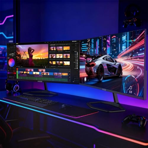 Kado 2-Pack 34" 100Hz Ultrawide 21:9 3440x1440 WQHD Computer Monitor | 103% sRGB DisplayPort HDMI, Dual Gaming Monitor Setup,Stacked Gaming AMD FreeSync Premium, VESA Mount Built-in Speakers