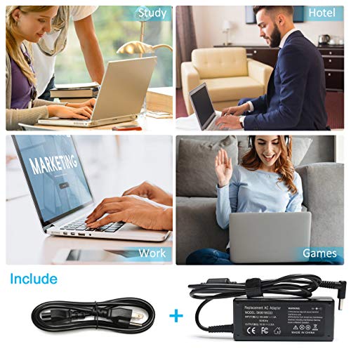 65W AC Adapter Compatible with HP Envy 13 15 17 15t 15m 17m X360 15-1039wm 15-1033wm 15-1010dx 15-w237cl 15-w110nr 15-ee1093cl 15m-eu0033dx 17m-ch0013dx Series Power Supply Cord