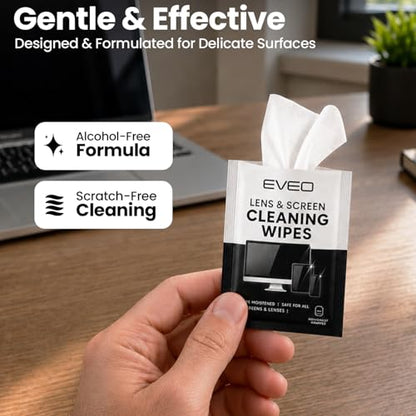 EVEO Screen Wipes - Electronic Wipes, Computer Screen Cleaner Wipes for Electronics | Computer Screen Wipes Phone Wipes & Lens Wipes for PC, Laptop, Phone, Car & More - Microfiber Included (300 Pack) - size: 300 Pack