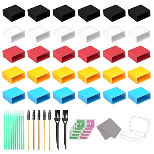 30 PCS 5 Colors USB Type-A Anti Dust Cover Plugs, USB Male Type-A Dust Stopper with Digital Product Cleaning Kit,Silicone Soft Anti Dust Cover Protector Plugs Cap for USB A (30PCS)