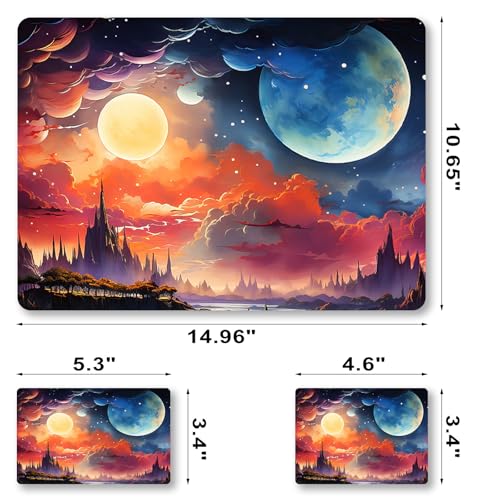 Laptop Decal Sticker Skin Cover, 11.6”12" 13" 13.3" 14" 15" 15.4" 15.6 inch Laptop Netbook Vinyl Skin Sticker Cover Art Notebook PC Removable Protector (2 Wrist Pad Included), Fantasy Universe - color: Fantasy Universe