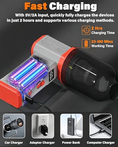 FT08 Compressed Air Duster, 1-10 Stepless Speed Adjustable | Powerful Electric Dust Blower with Display , 130000RPM Brushless Motor, Jet Fan for Keyboard PC Car Outdoor, Gray, 2-in-1 - color: Gray, 2-in-1