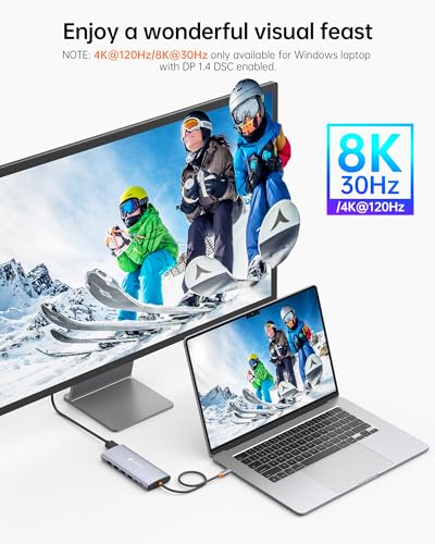 NOVOO 14 in 1 Docking Station Dual Monitor with Thunderbolt 3 to 4K HDMI | Laptop Docing Station with Dual 4K60 HDMI+8K30 DP, USB C/A Data. 100W PD RJ45 SD/TF Audio - style: 14-in-1
