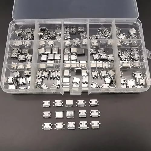 150Pcs USB Type C Female Socket 6Pin 16Pin Port Connector Type-C USB 3.1 Charging Dock Connectors PCB Soldering Digital Product DIY Repair Type C Jack Charger Adapter for Phone