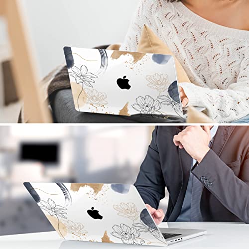 TWOLSKOO Compatible with MacBook Pro 16 inch Case M4 A3403 A3186 M3 A2991 M2 A2780 M1 A2485 (2024-2021) Pro/Max Chip, Plastic Hard Shell & Keyboard Cover & Trackpad Film, Florals X450 - color: Florals X450