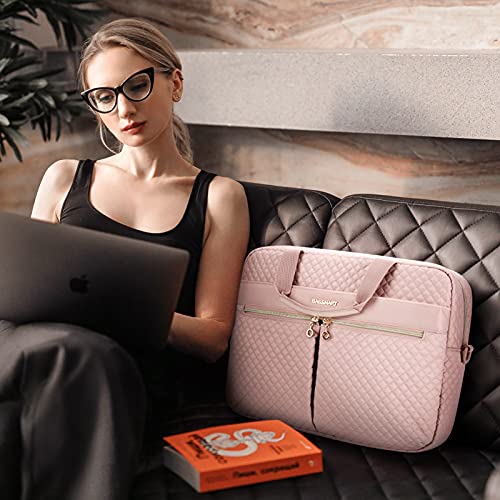 BAGSMART 17.3/15.6 Inch Laptop Bag, Briefcase for Women Computer Messenger Bag Office Travel Business, Pink - color: Pink, size: 17.3 Inch