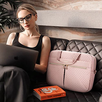 BAGSMART 17.3/15.6 Inch Laptop Bag, Briefcase for Women Computer Messenger Bag Office Travel Business, Pink - color: Pink, size: 17.3 Inch