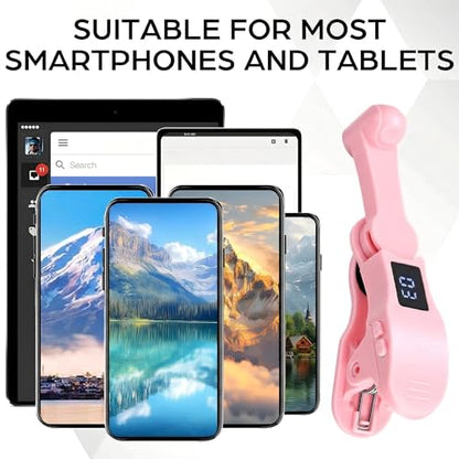 Sabary 1 Sets Auto Clicker for Smart Phone, Fast Screen Tapping Device Auto Tapper Continuous Click Simulation Finger for Game, Live Likes, Flash Deal, Reward Task, Plug and Play (Pink) - color: Pink